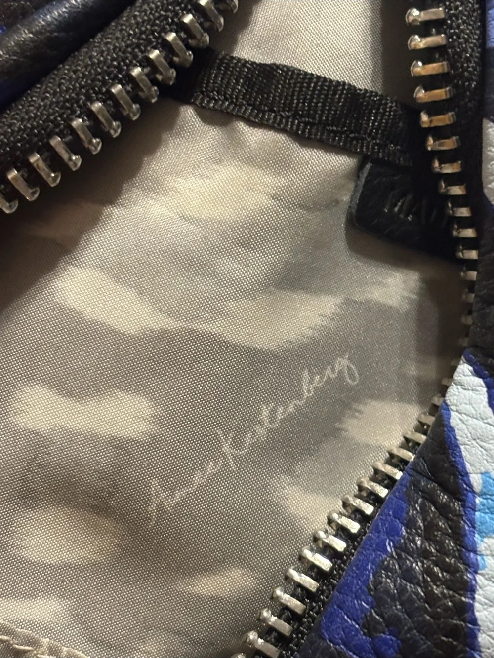 Aimee Kestenberg Blue and Black Zebra Print Leather CrossbodyTamitha